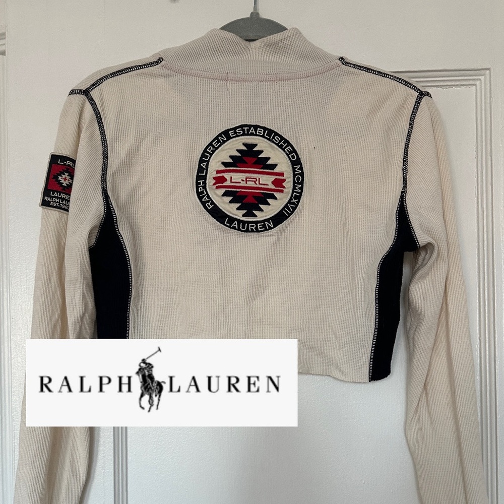 ralph lauren long sleeve crop top